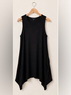 Title:
Cubit Black Sleeveless Asymmetrical Tunic Top XL